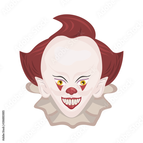 dark evil clown head halloween character