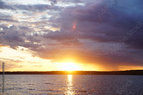 sunset over the river