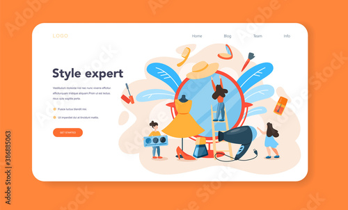 Fashion stylist web banner or landing page. Modern, creative job,