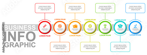 Business infographic vector template for presentation, technology and medical concept diagram with 7 options