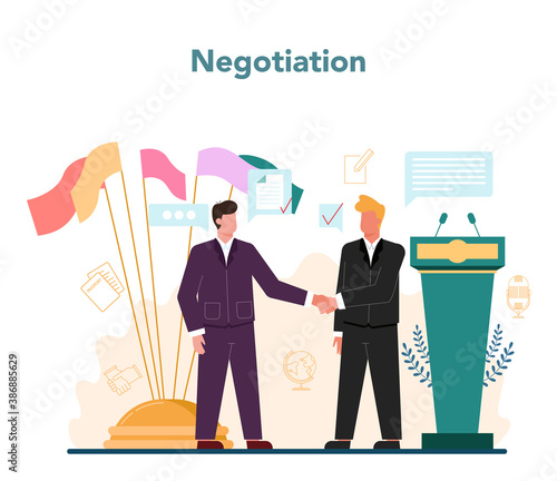 Diplomat profession. Idea of international relations and government