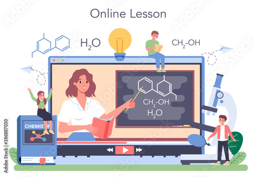Chemistry online service or platform. Scientific experiment