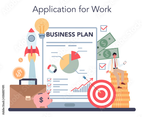 Enterpreneur online service or platform. Idea of lucrative business