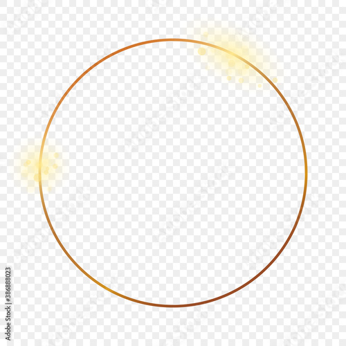 Gold glowing circle frame