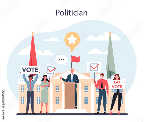 Politician concept. Idea of election and governement. Democratic