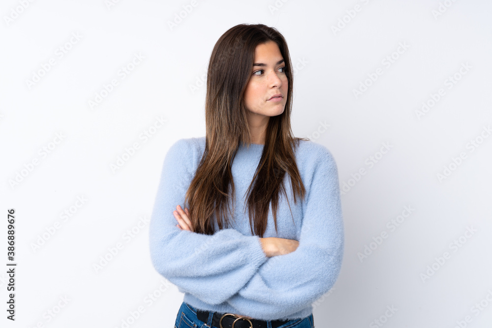 Teenager girl over isolated white background portrait Teenager girl over isolated white background portrait