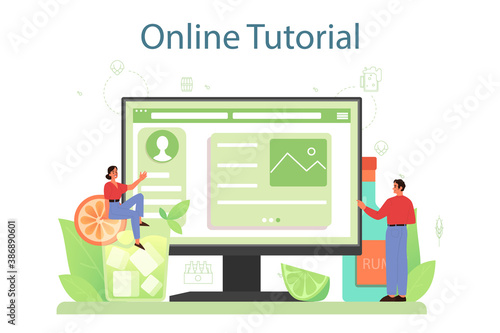 Bartender online service or platform. Barman preparing
