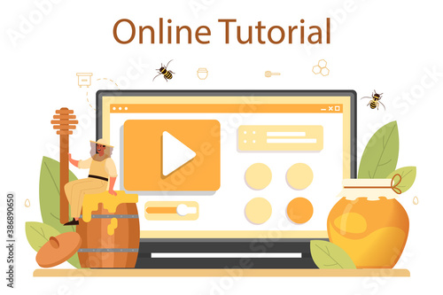 Hiver or beekeeper online service or platform. Professional farmer