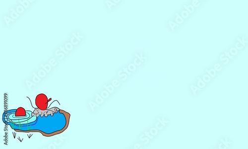 octopus hot spring message card
