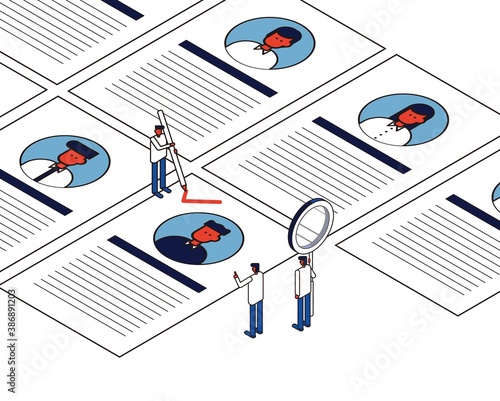 人材を探すイメージ　アイソメ