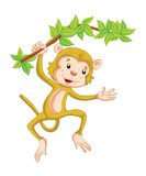 monkey on the tree hanging