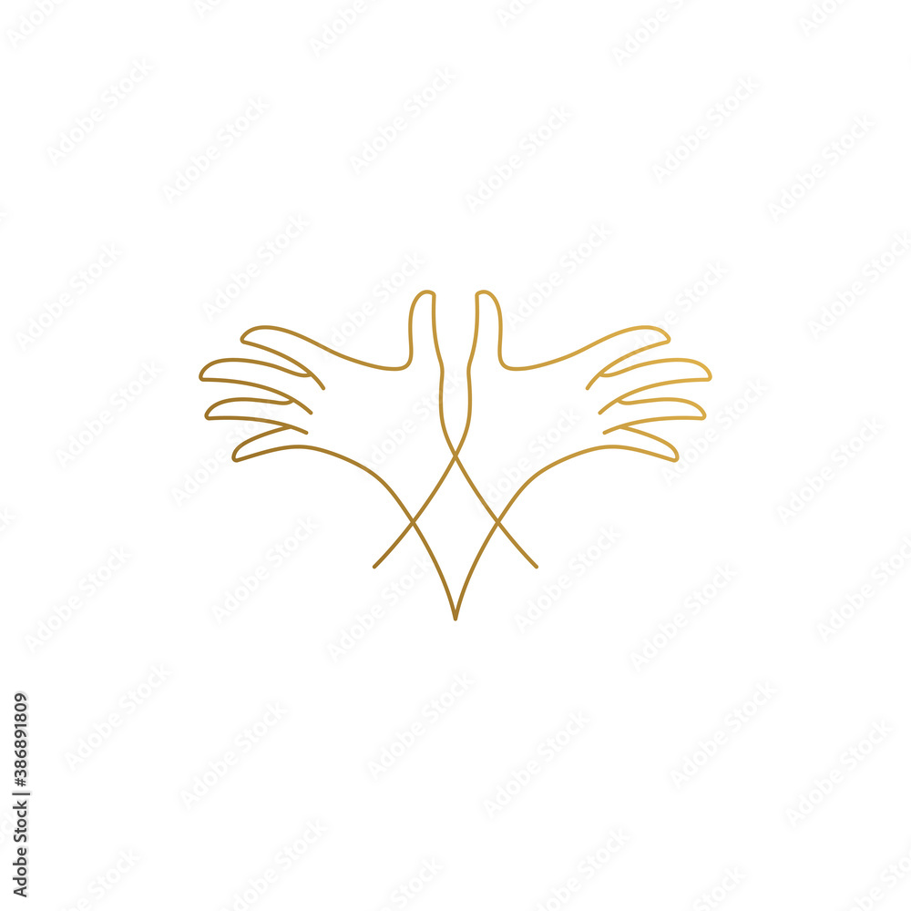 Obraz premium Vector design of crossed arms hand drawn with thin lines