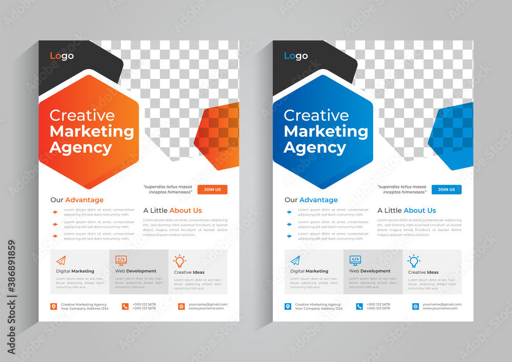 Business flyer design template print-ready with gradient Business flyer design template print-ready with gradient