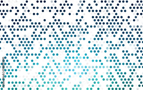 Light BLUE vector cover with set of hexagons.