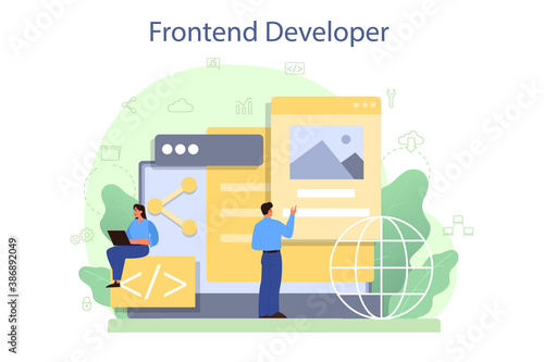 Frontend developer concept. Website interface design improvement