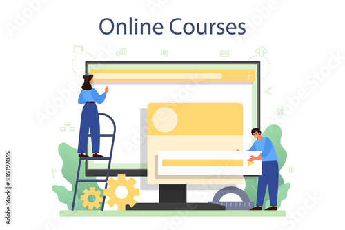 Frontend developer online service or platform. Website interface