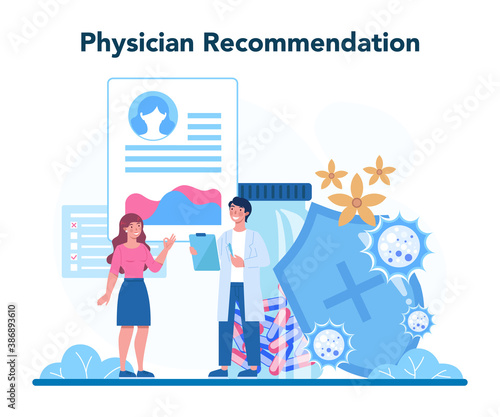 Allergist. Physician recommendation. Disease with allergy symptom