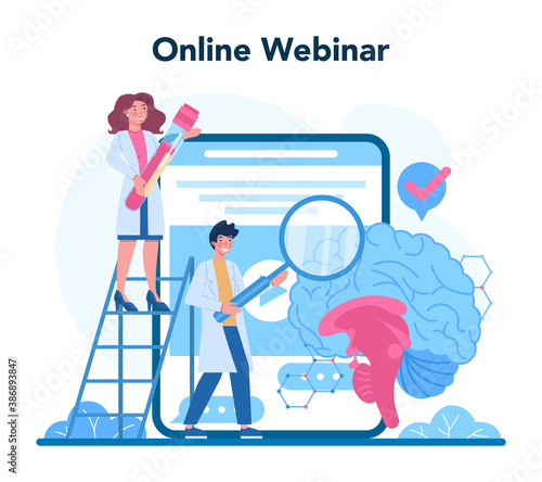 Endocrinologist online service or platform. Thyroid examination.