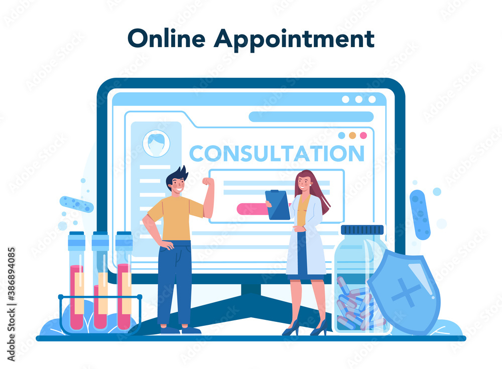 Professional immunologist online service or platform. Idea of healthcare Professional immunologist online service or platform. Idea of healthcare