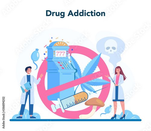 Narcologist concept. Professional medical specialist. Drug and tobacco