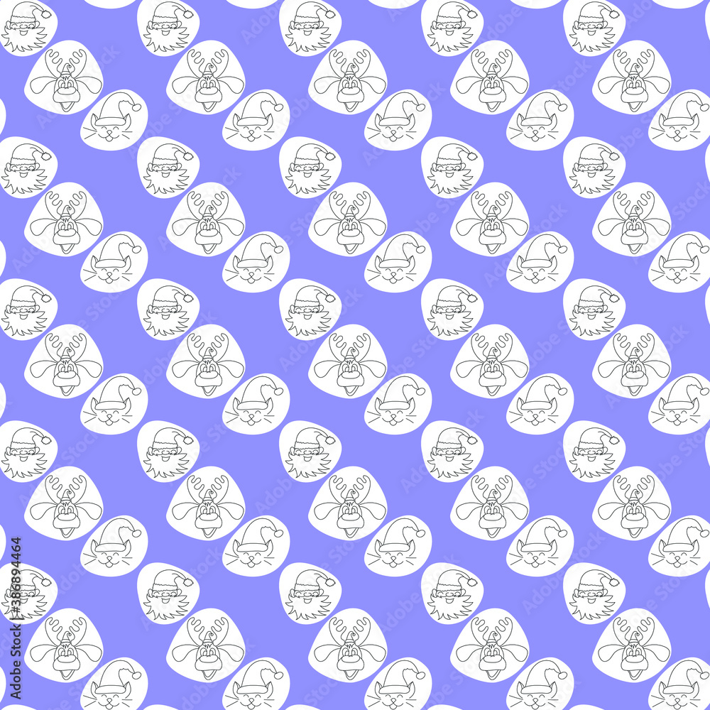 seamless pattern with new year and christmas characters seamless pattern with new year and christmas characters
