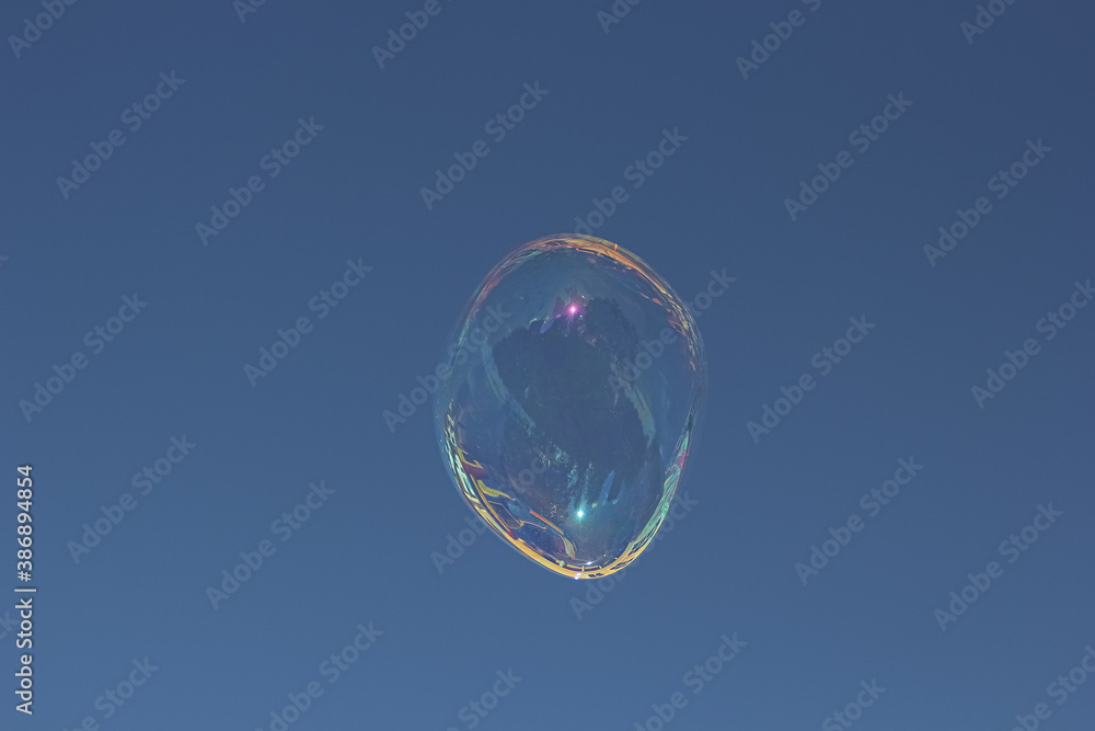 Soap bubble on a blue background. Soap bubble on a blue background.