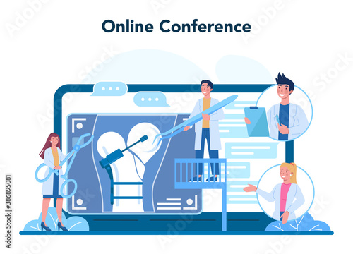 Traumatologist online service or platform. Injured limb, broken