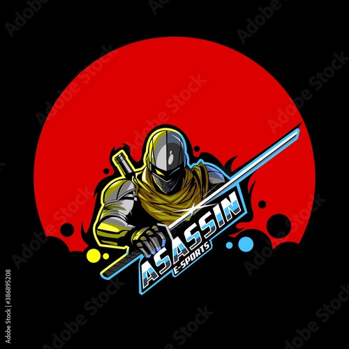 assasin e sports mascot logo