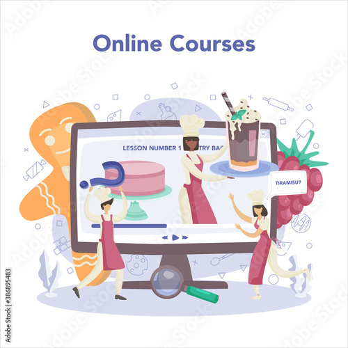Confectioner online service or platform. Professional confectioner