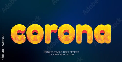 Corona Various editable stylish text effect, Realistic 3d blood text effect