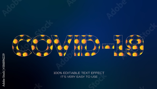Covid-19 editable stylish text effect, Realistic 3d blood text effect