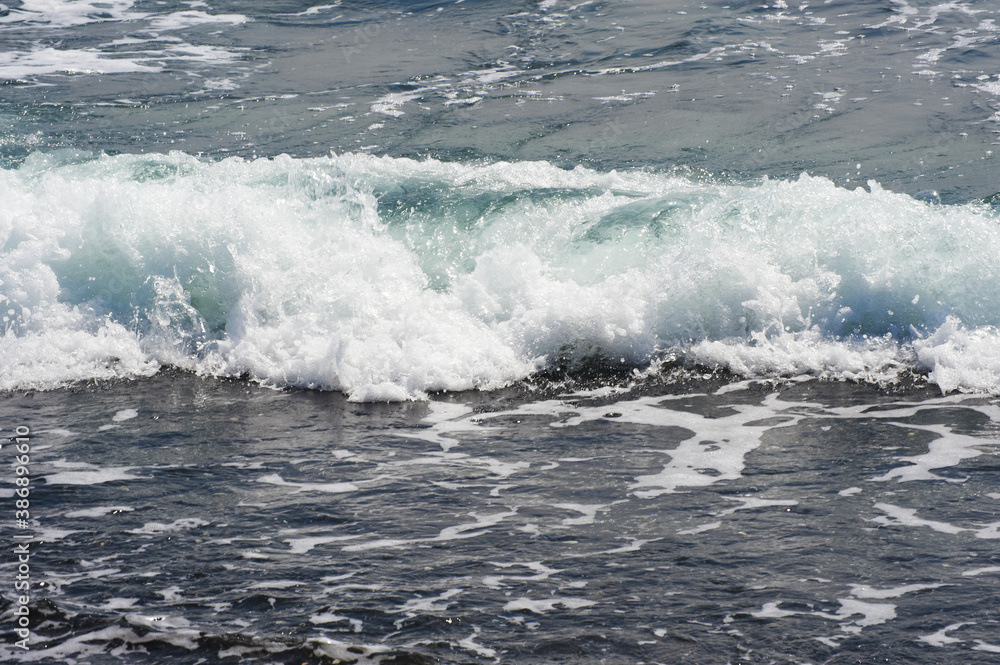 Fototapeta premium 砂浜に打ち寄せる太平洋の波頭