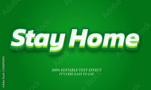 Stay Home editable stylish text effect, Realistic 3d blood text effect 