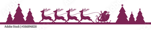 Banner Fahrender Weihnachtschlitten Im Wald Violett