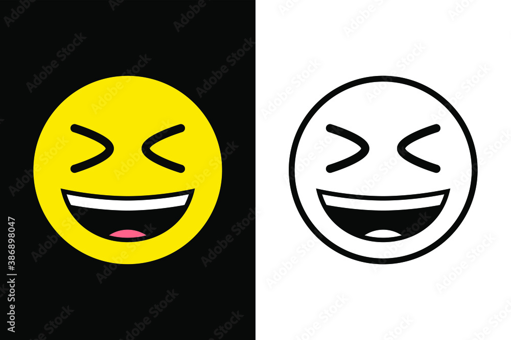 Emoticons face expression on color and line black color design concept. Very suitable in various business purposes, also for icon, symbol and many more. Emoticons face expression on color and line black color design concept. Very suitable in various business purposes, also for icon, symbol and many more.