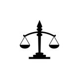 Justice scales icon. Judgment scale sign. Legal law symbol