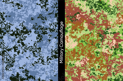 hand drawn digitaly millitary army camo pattern combo edition colorful in many unique color. Vector