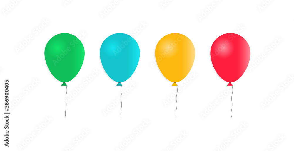Set of inflatable balloons in cartoon style isolated on white background. Vector composition for birthday, carnival, fair and holidays. Set of inflatable balloons in cartoon style isolated on white background. Vector composition for birthday, carnival, fair and holidays.