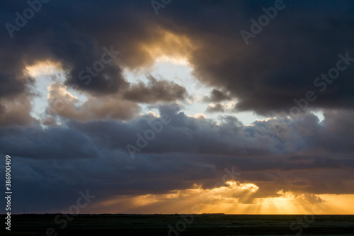 Landscape sunrise Schiermonnikoog, Netherlands