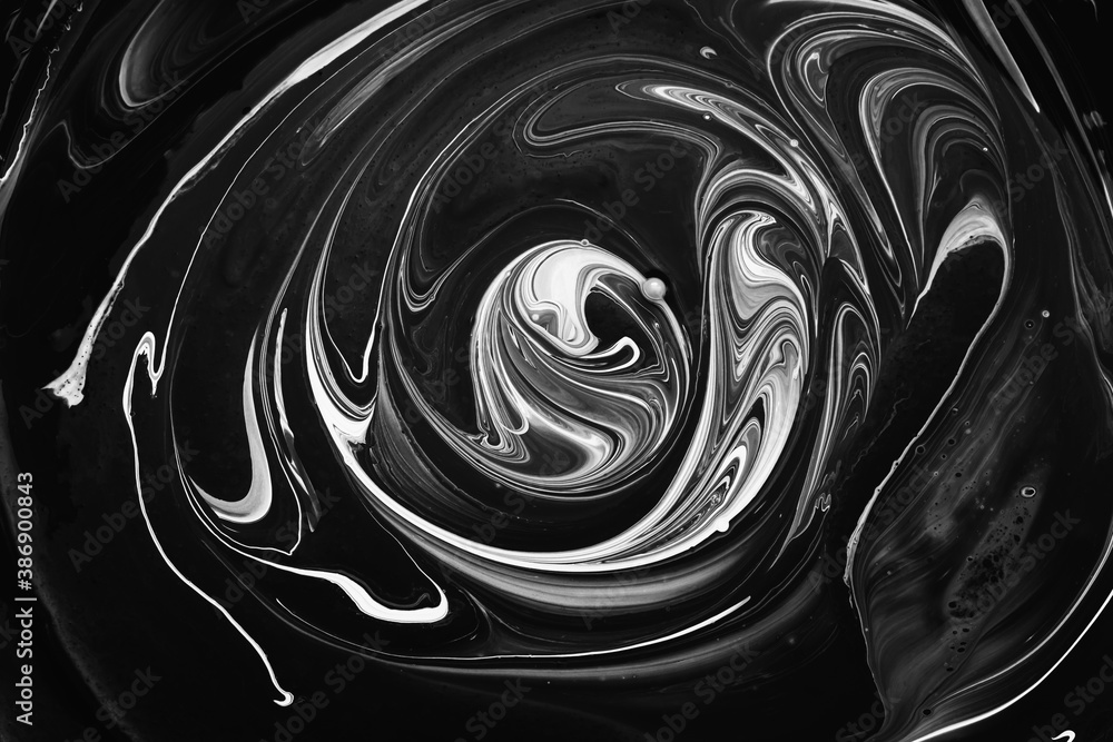 White abstract waves and swirls on black. Fluid Art. Abstract marble background or texture White abstract waves and swirls on black. Fluid Art. Abstract marble background or texture