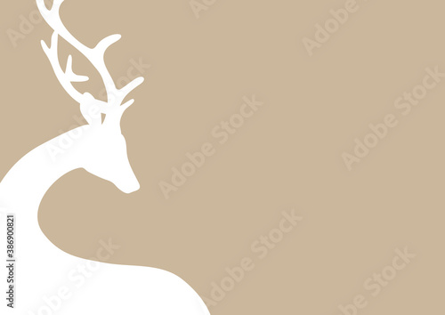Hintergrund Weihnachten Rentier Silhouette Beige Weiß