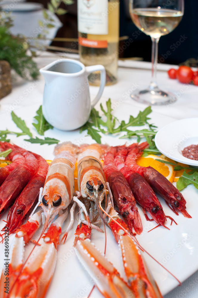 shrimp dish, fresh prawns