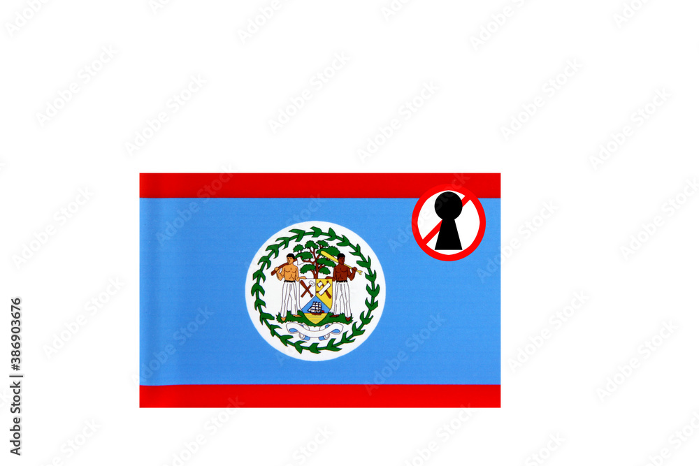 flag with covid 19 warning