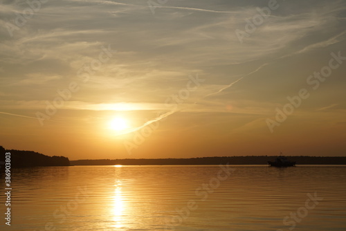 sunset on the lake