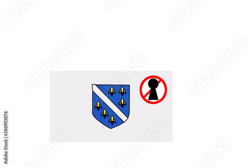 Obraz na płótnie flag with covid 19 warning w salonie