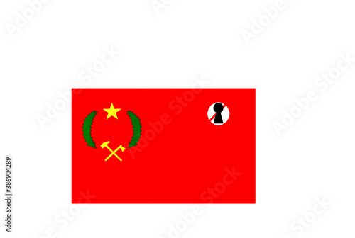 Obraz na płótnie flag with covid 19 warning w salonie