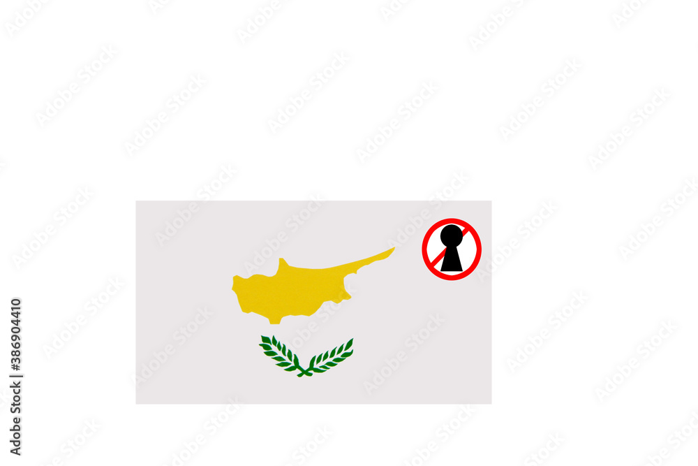 flag with covid 19 warning
