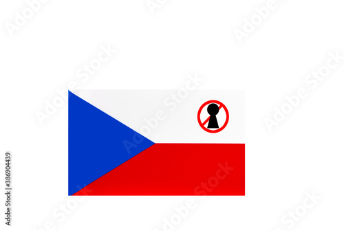Obraz na płótnie flag with covid 19 warning w salonie