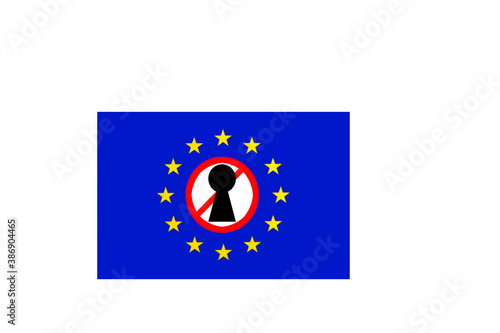 Obraz na płótnie flag with covid 19 warning w salonie