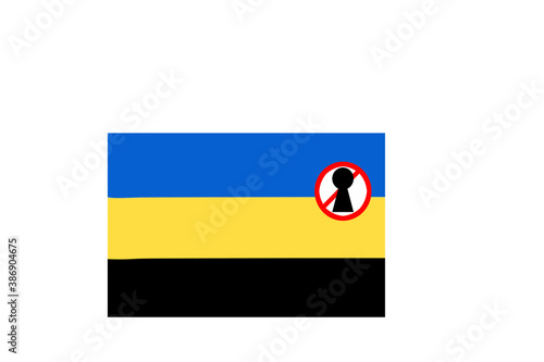 Obraz na płótnie flag with covid 19 warning w salonie